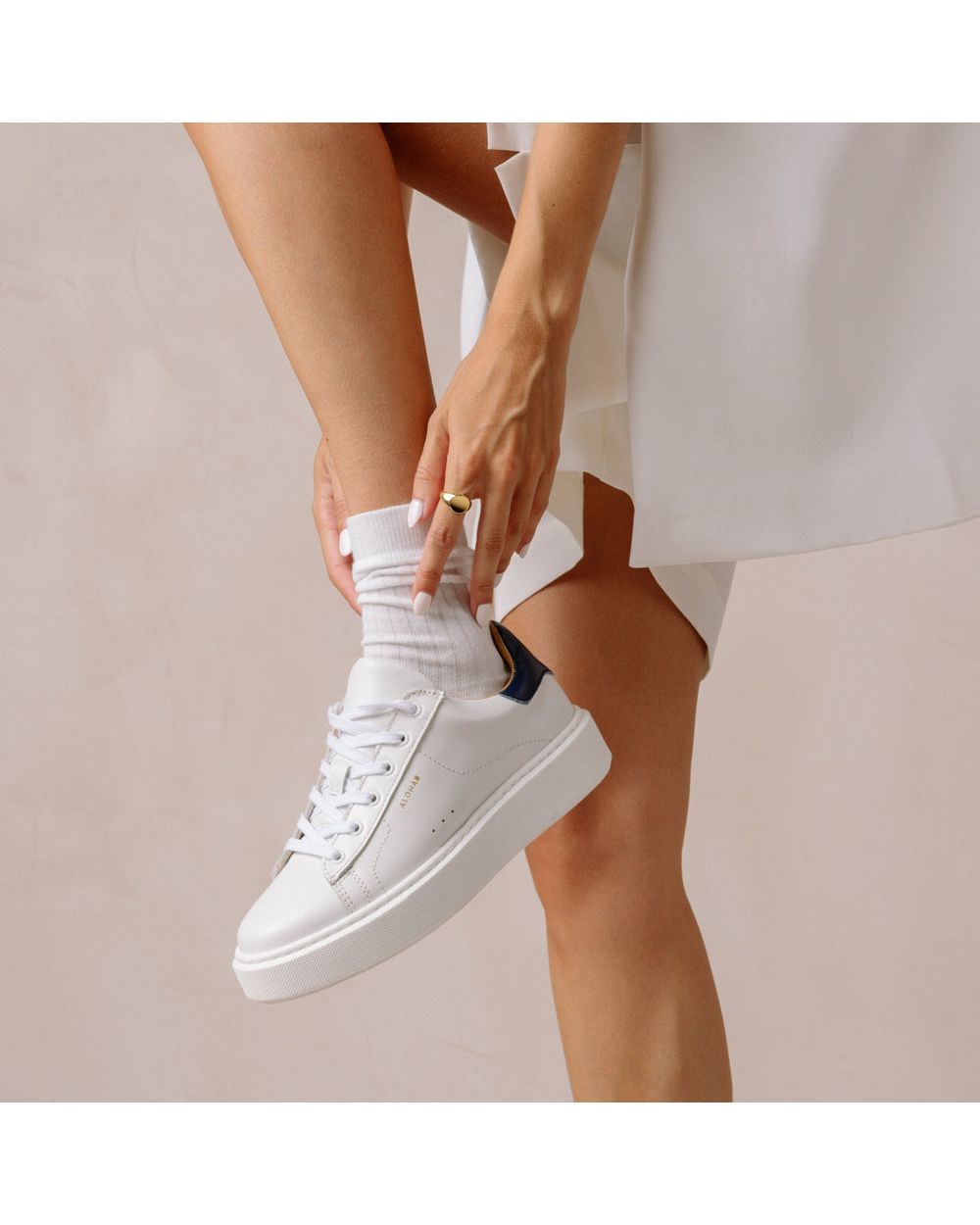 Sneakers Alohas TB65 pour Bright White Navy Femme | JAO-41758358