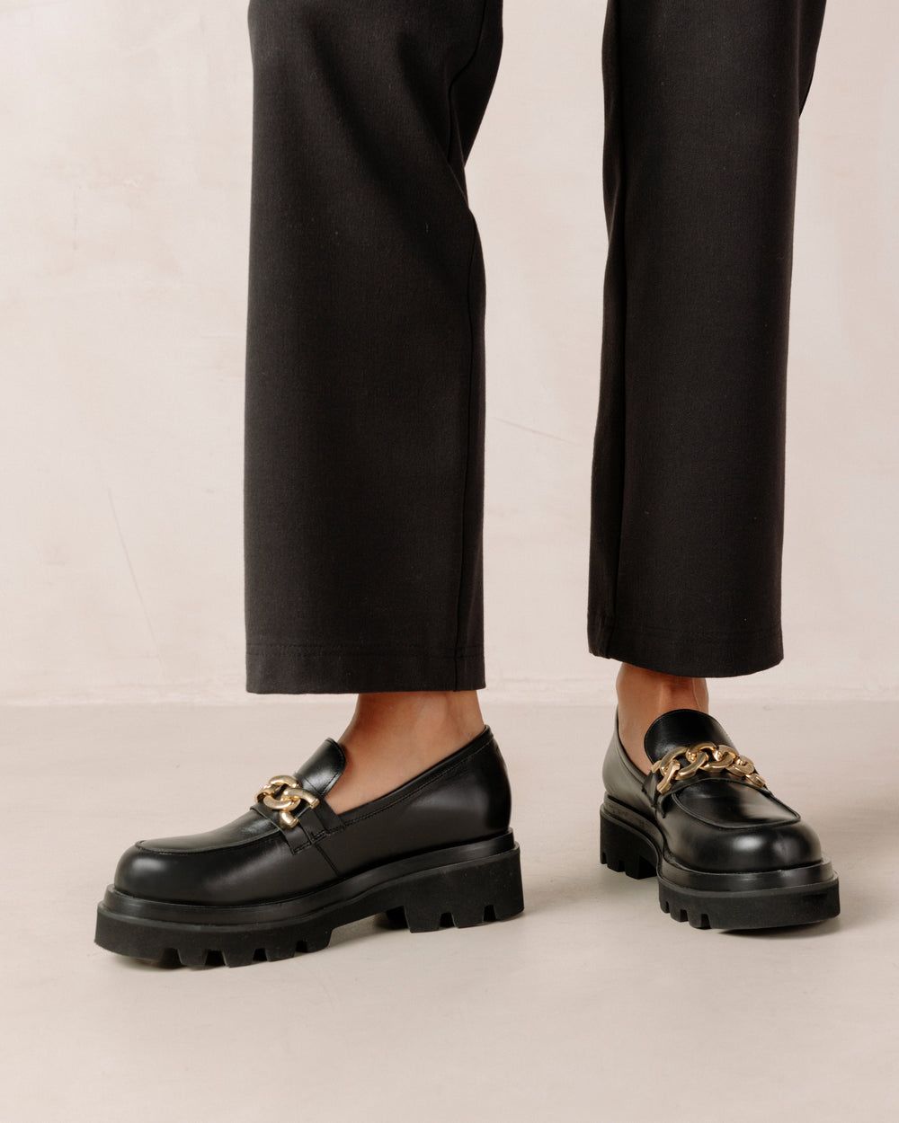 Loafers Alohas Track pour Chain Black Femme | LUN-04996698