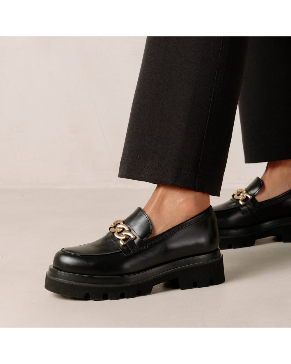 Loafers Alohas Track pour Chain Black Femme | LUN-04996698