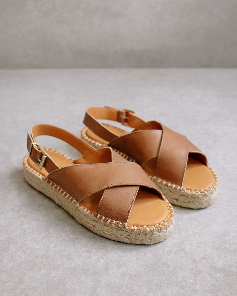 Espadrille Alohas Crossed pour Camel Femme | YMF-95588484