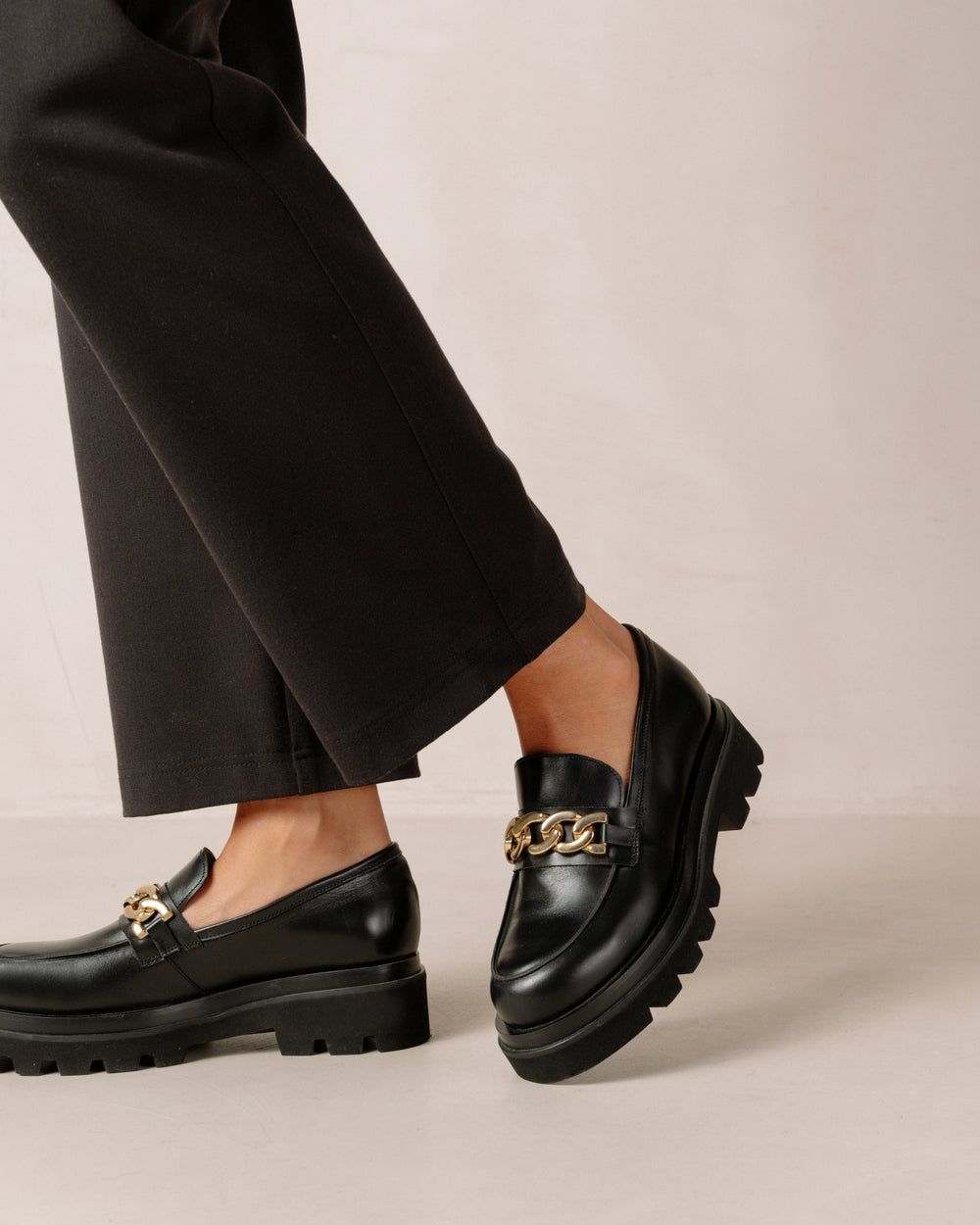 Loafers Alohas Track pour Chain Black Femme | LUN-04996698