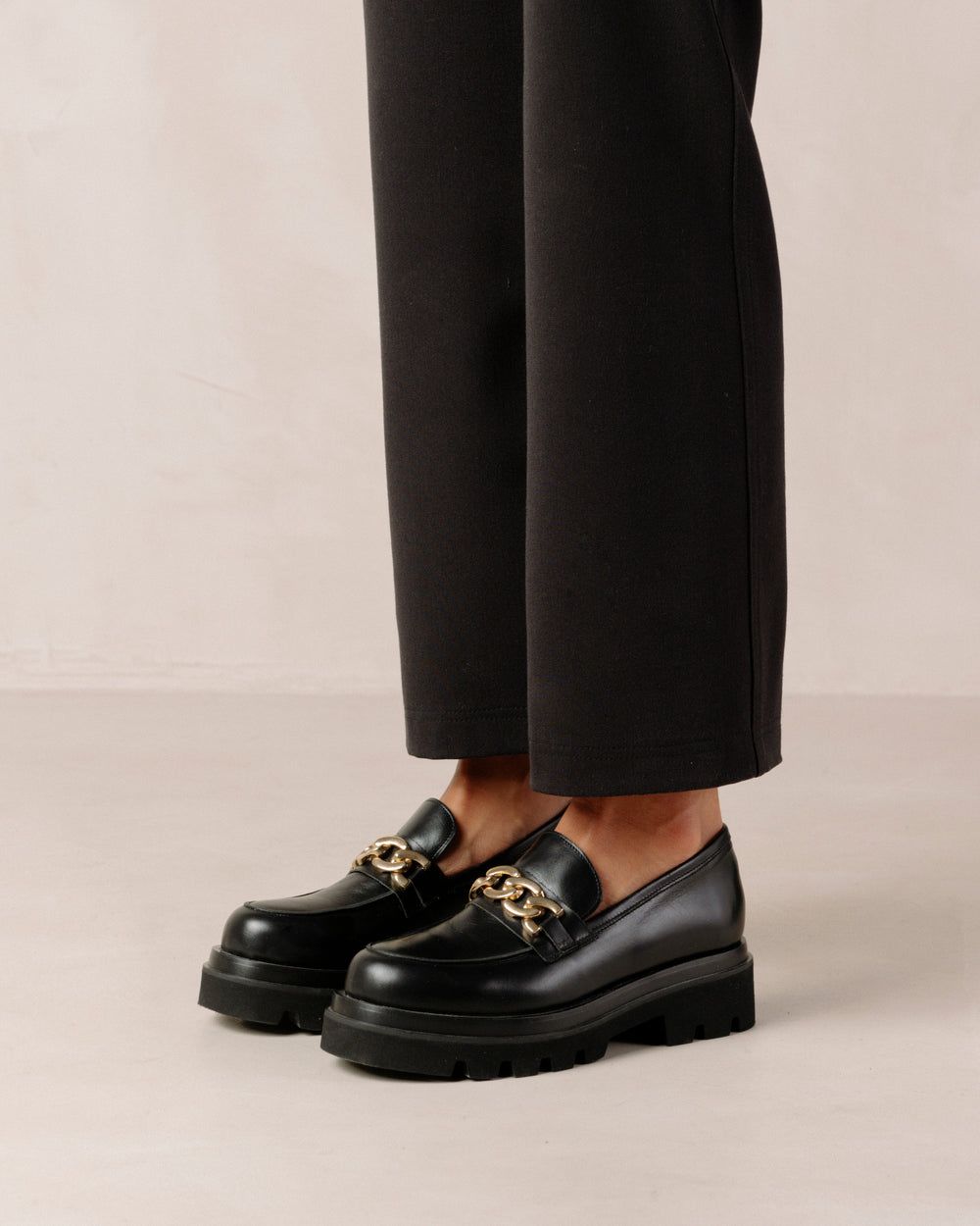 Loafers Alohas Track pour Chain Black Femme | LUN-04996698