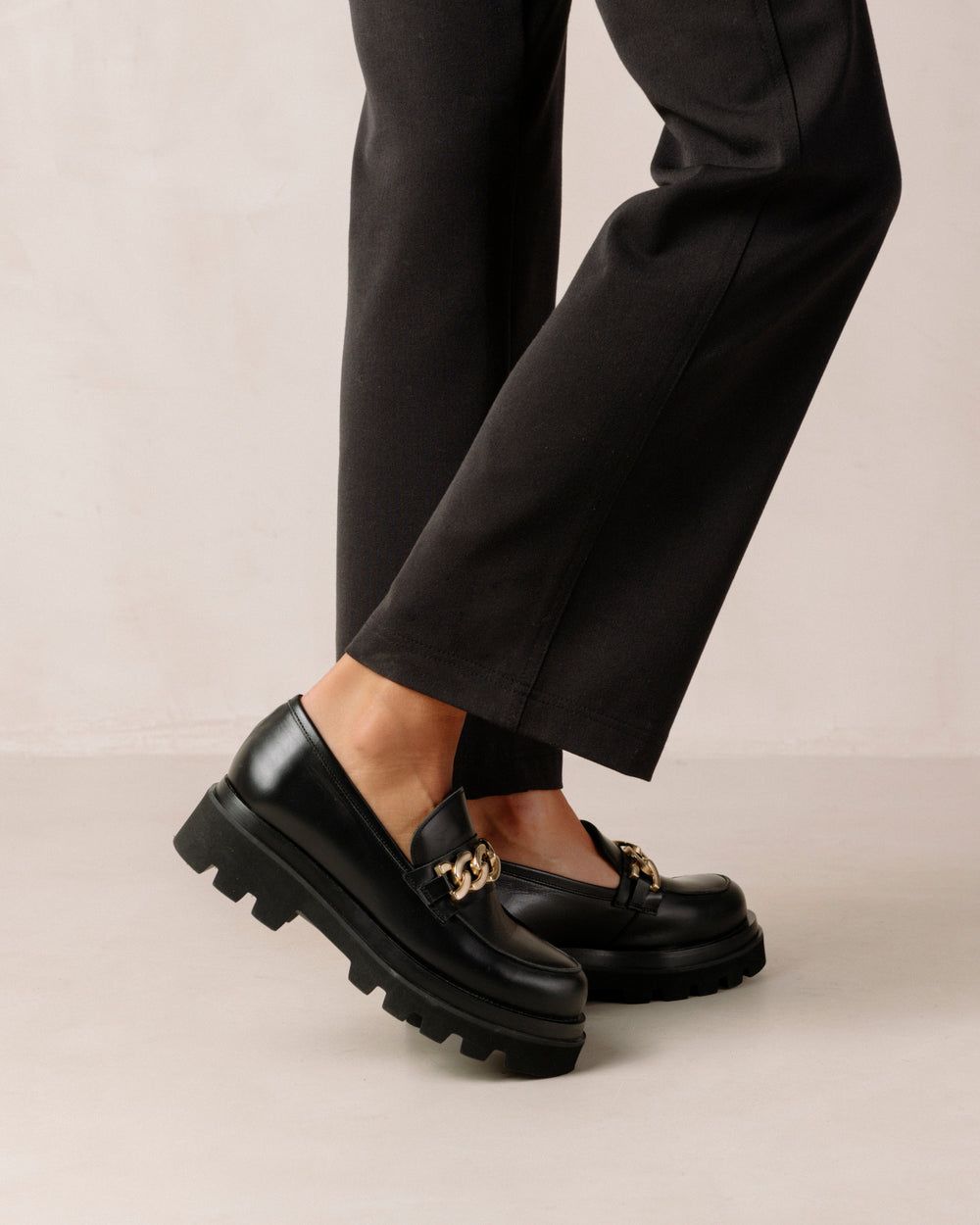 Loafers Alohas Track pour Chain Black Femme | LUN-04996698