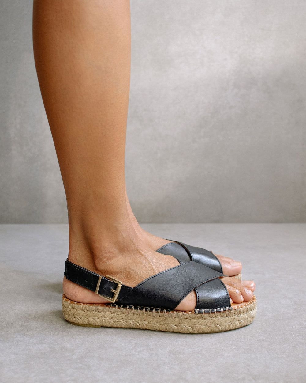 Espadrille Alohas Crossed pour Black Femme | RQJ-89006050