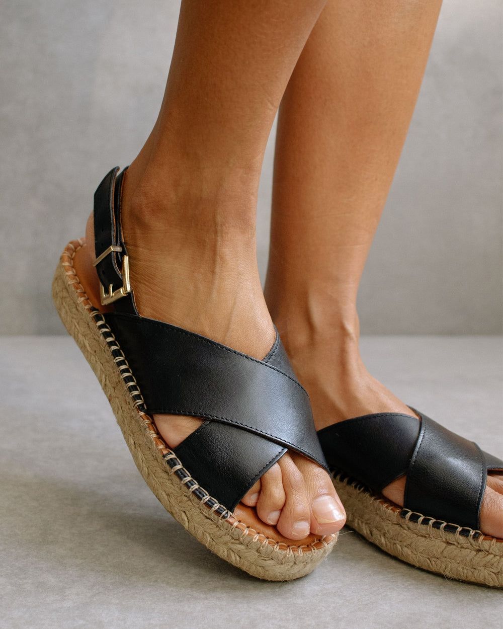 Espadrille Alohas Crossed pour Black Femme | RQJ-89006050