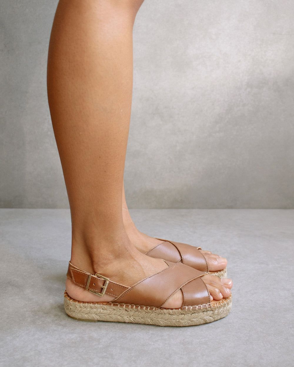 Espadrille Alohas Crossed pour Camel Femme | YMF-95588484