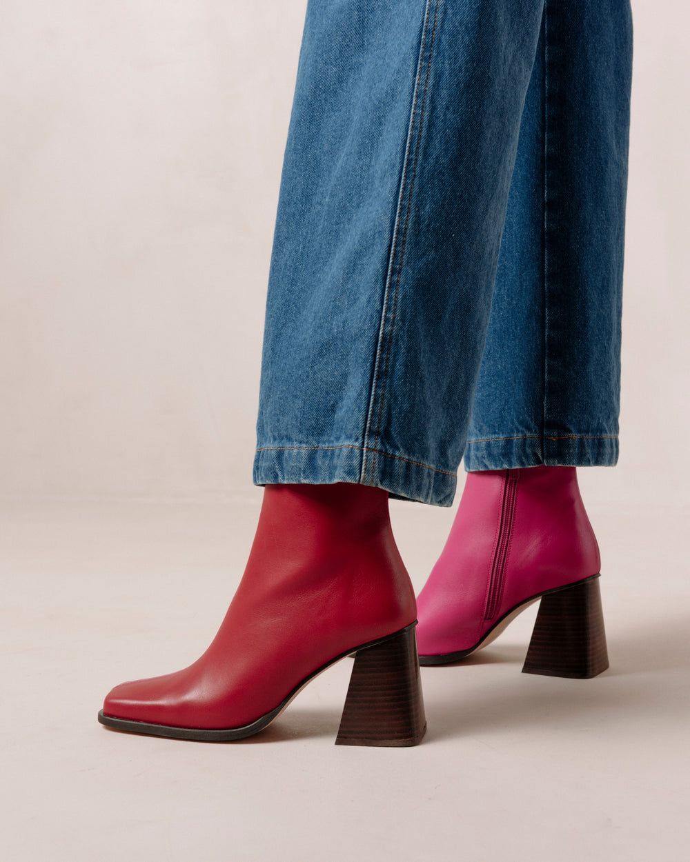 Bottines Alohas South Bicolor pour Lipstick Red Magenta Femme | BNS-75471607