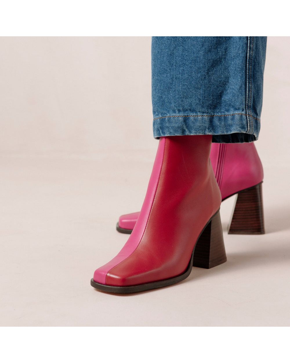 Bottines Alohas South Bicolor pour Lipstick Red Magenta Femme | BNS-75471607