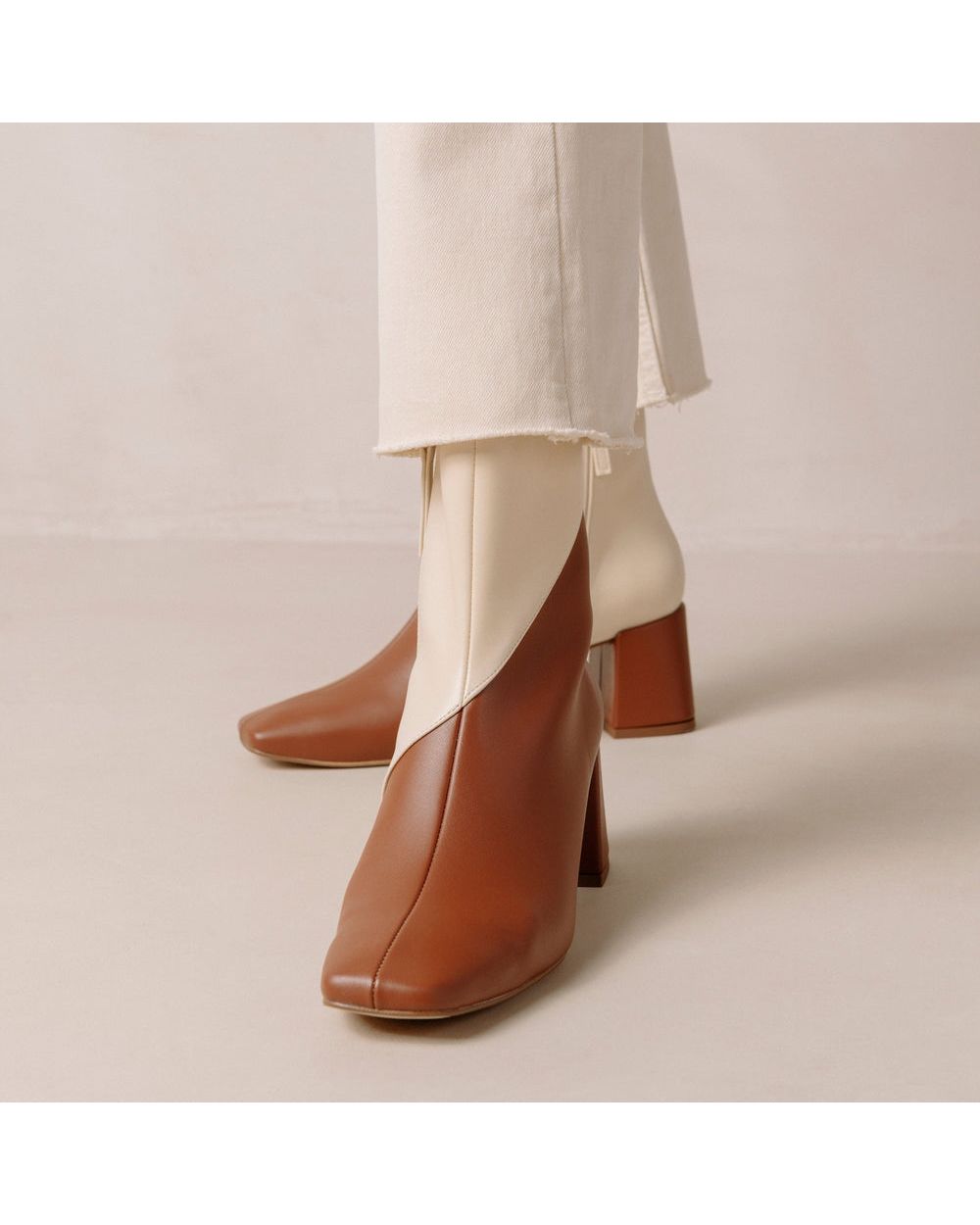 Bottines Alohas Watercolor pour Gingerbread Brown Warm White Femme | ZCY-61788667