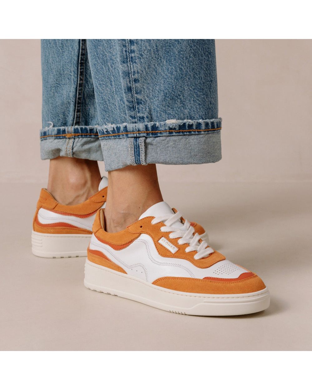 Sneakers Alohas TB87 pour Bright White Pomelo Orange Femme | ENF-11086645