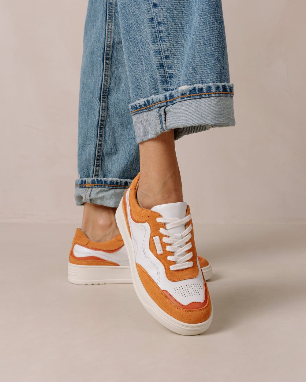 Sneakers Alohas TB87 pour Bright White Pomelo Orange Femme | ENF-11086645