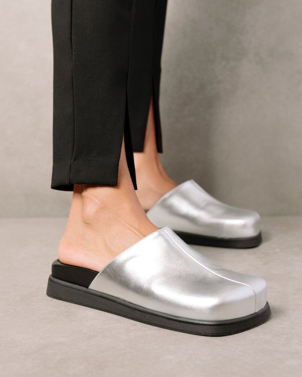 Mules Alohas Whiz Shimmer pour Shimmer Silver Femme | VNQ-07981157