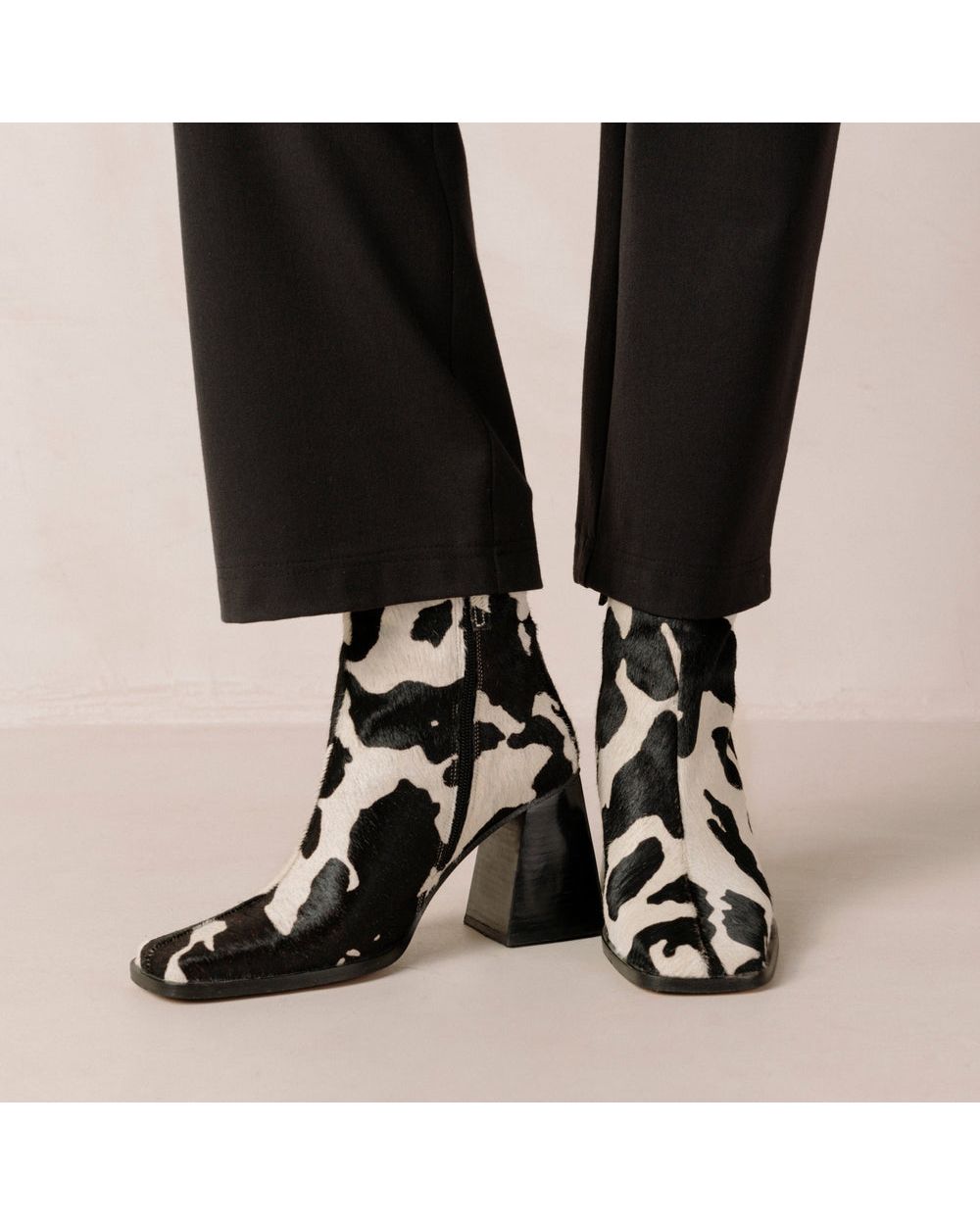 Bottines Alohas South Cow pour Cow Black Print Femme | QFC-18607784