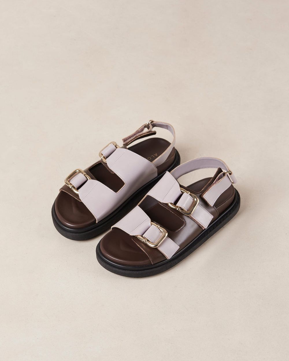 Sandales Alohas Harper pour Coffee Brown Mauve Femme | MNN-40181758