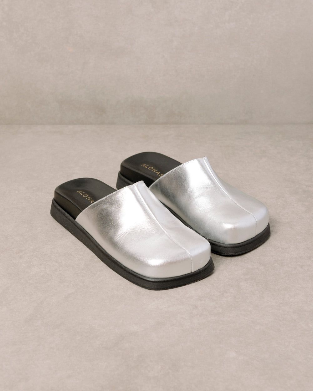 Mules Alohas Whiz Shimmer pour Shimmer Silver Femme | VNQ-07981157