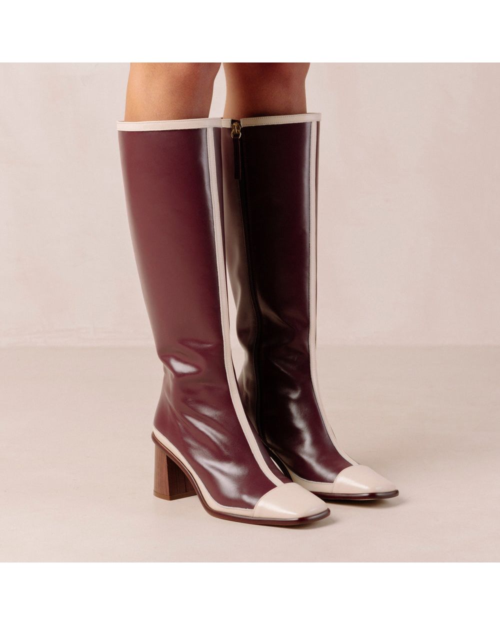 Bottes Alohas East Retro pour Dark Burgundy Cream Femme | ZWE-84098779