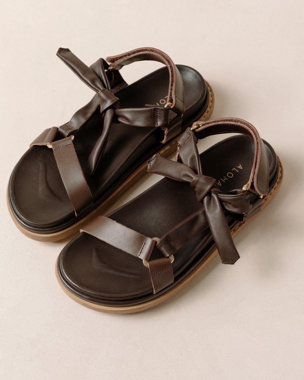 Sandales Alohas Tied Together pour Coffee Brown Femme | RAA-07764479