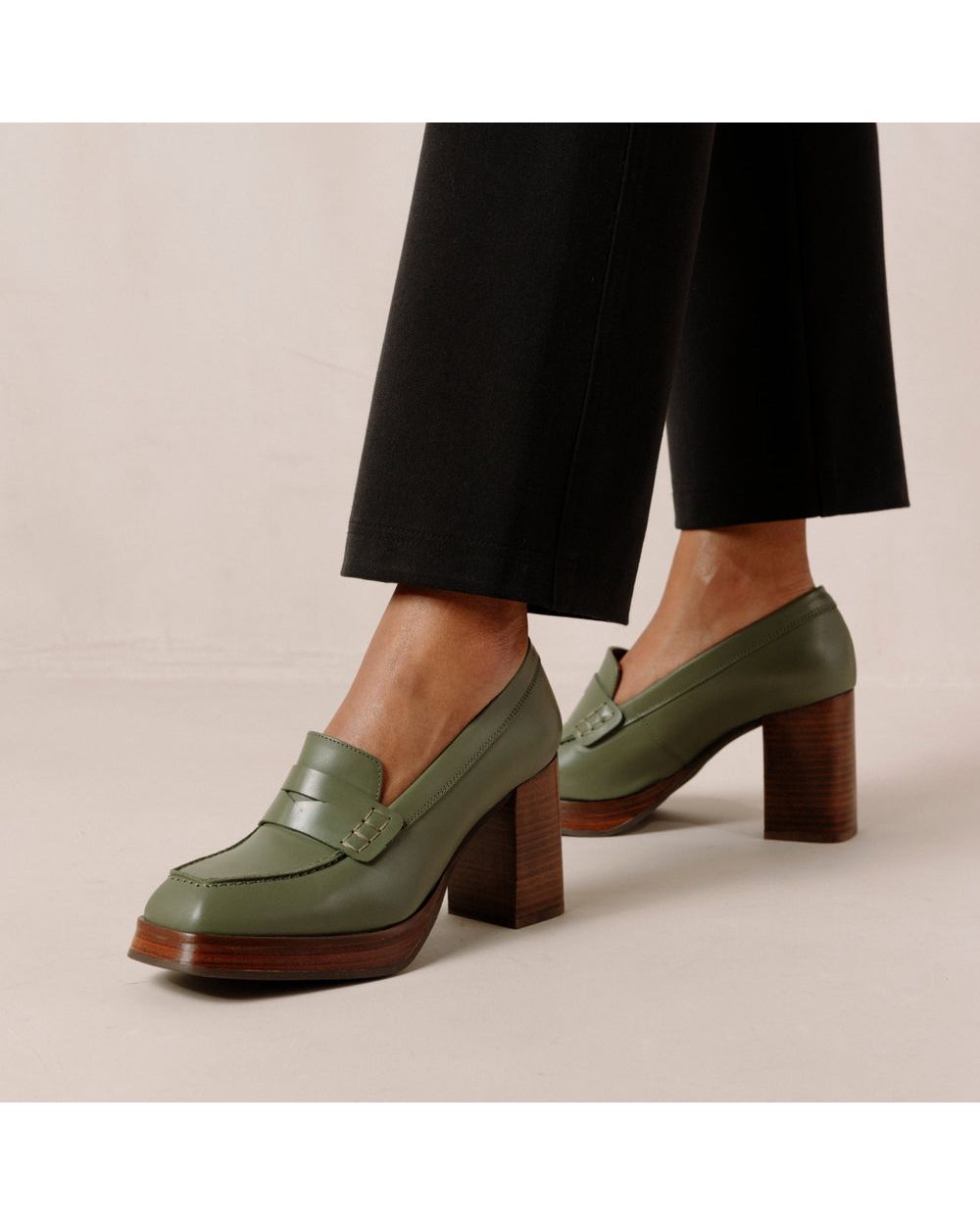 Loafers Alohas Busy pour Dusty Olive Femme | TVP-77586341