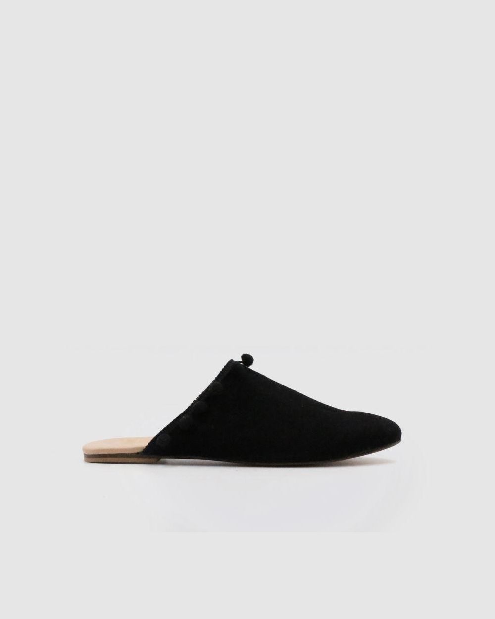 Mules Alohas Alex Pom Pom pour Black Femme | LAU-12506409