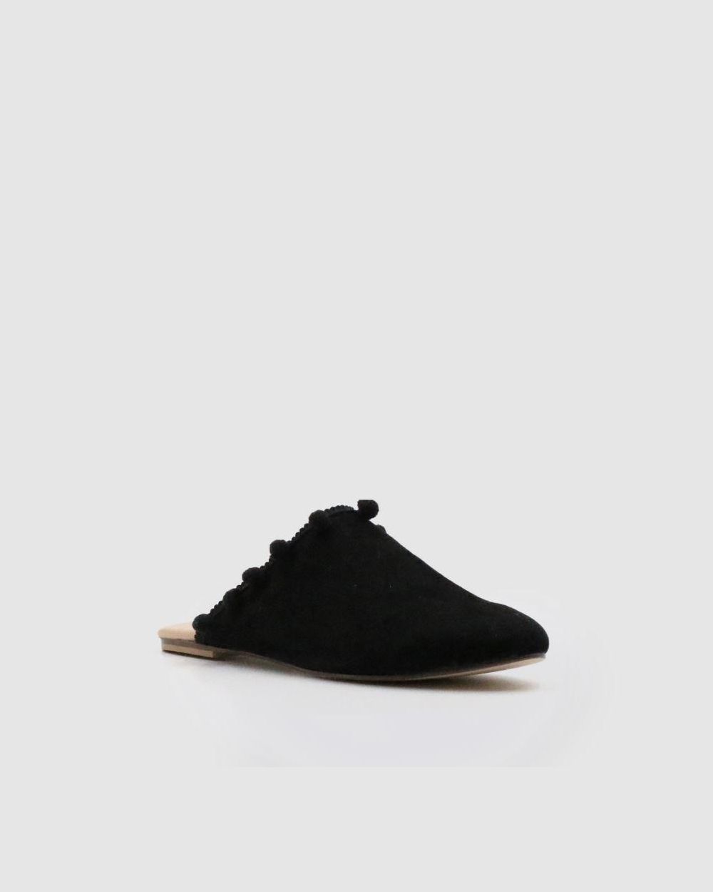 Mules Alohas Alex Pom Pom pour Black Femme | LAU-12506409