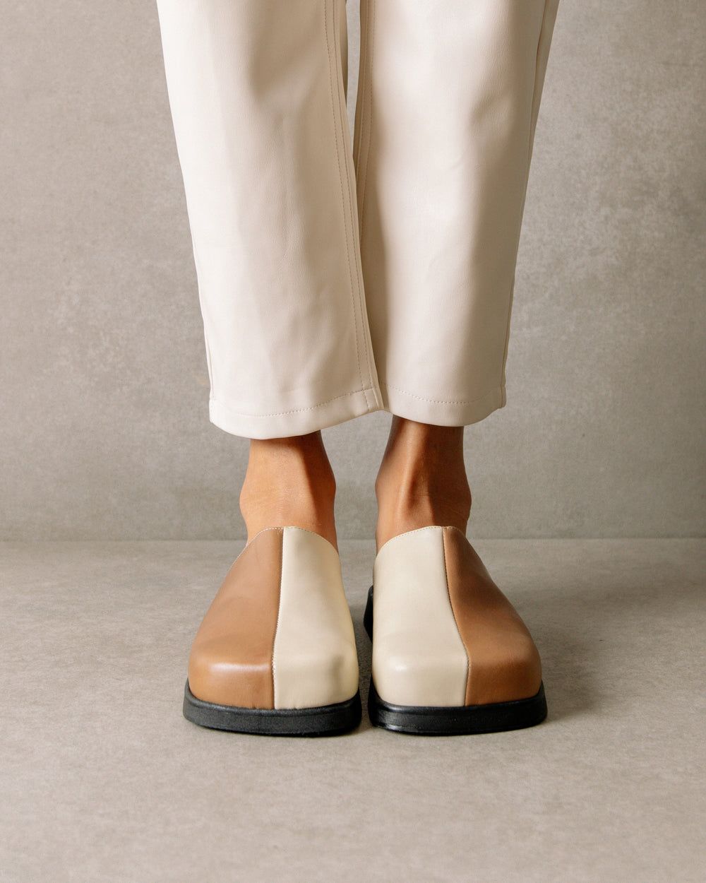 Mules Alohas Whiz pour Bicolor Camel Ivory Femme | QZB-96600613