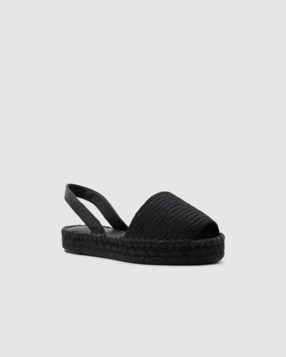 Espadrille Alohas Ibizas Platform Raffia pour Black Femme | WWW-30028453