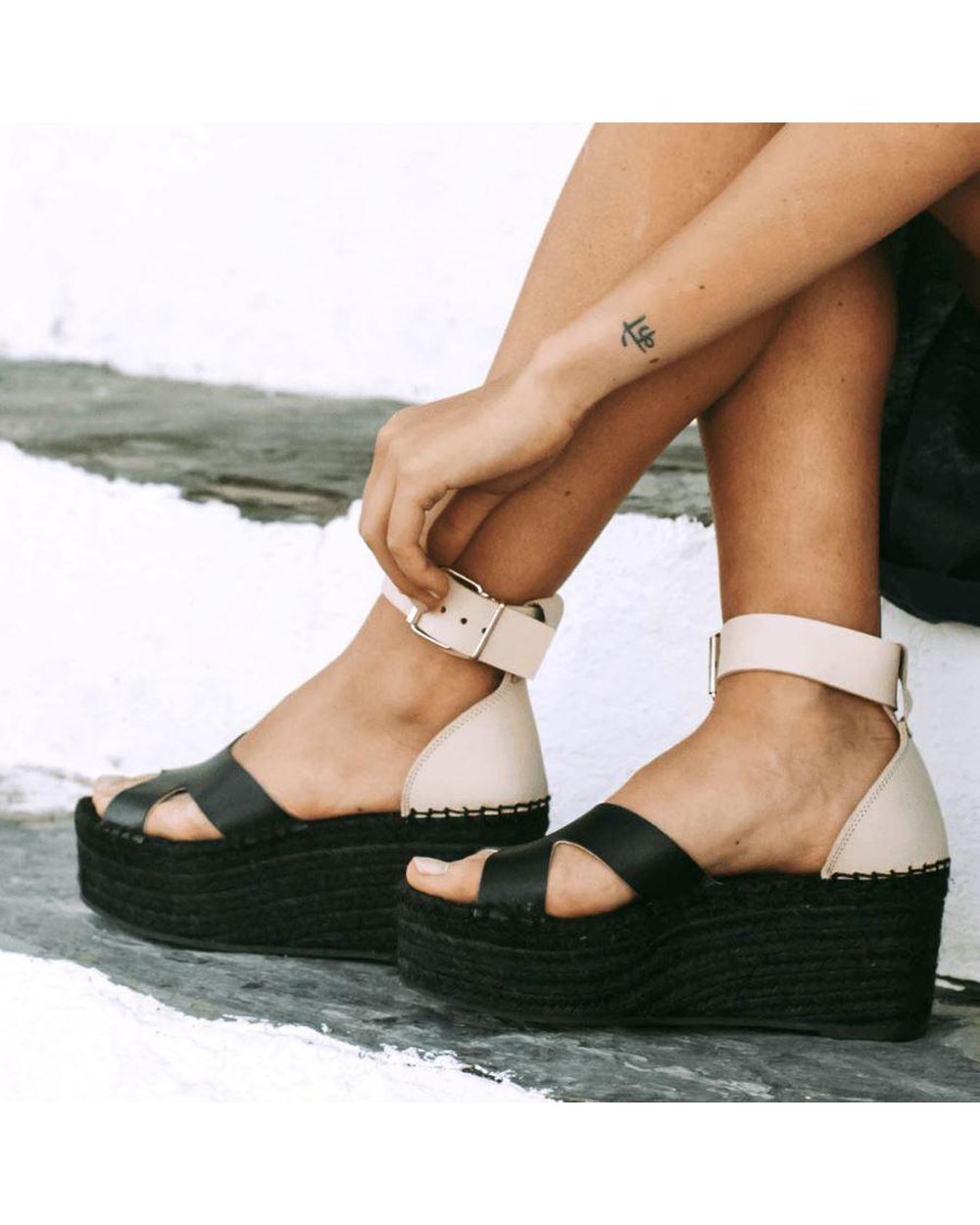 Espadrille Alohas Kuko pour Black White Femme | WOD-57991964