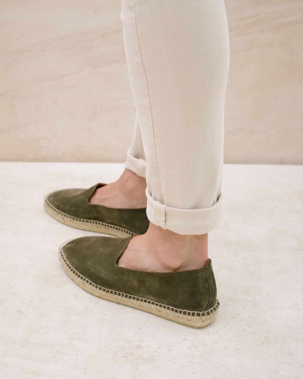 Espadrille Alohas Apoint pour Suede Khaki Femme | ZQX-55806408