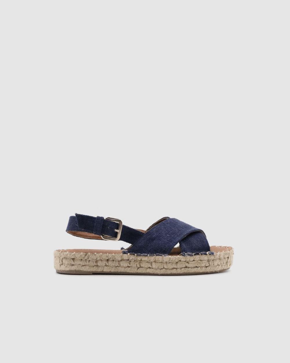 Espadrille Alohas Crossed Linen pour Navy Femme | UCG-71554036