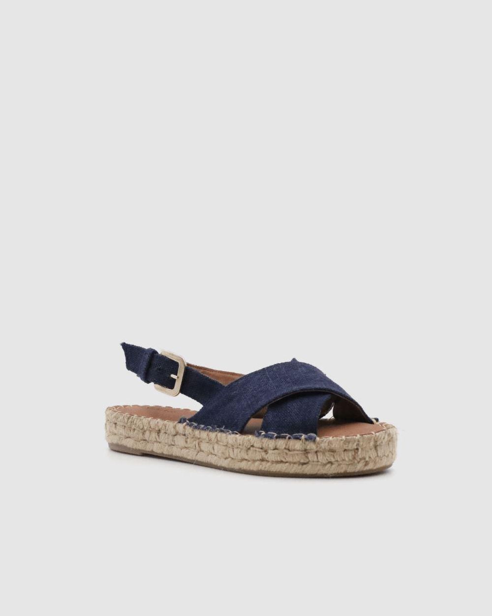 Espadrille Alohas Crossed Linen pour Navy Femme | UCG-71554036