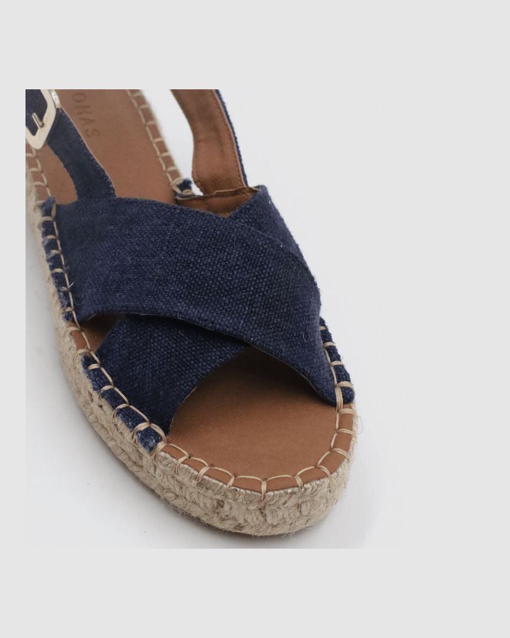 Espadrille Alohas Crossed Linen pour Navy Femme | UCG-71554036