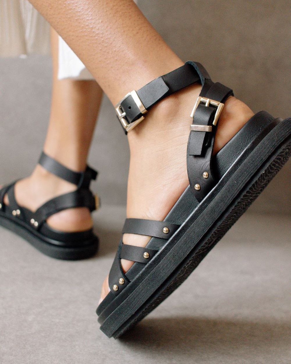 Sandales Alohas Buckle Up pour Black Femme | OAY-03663503