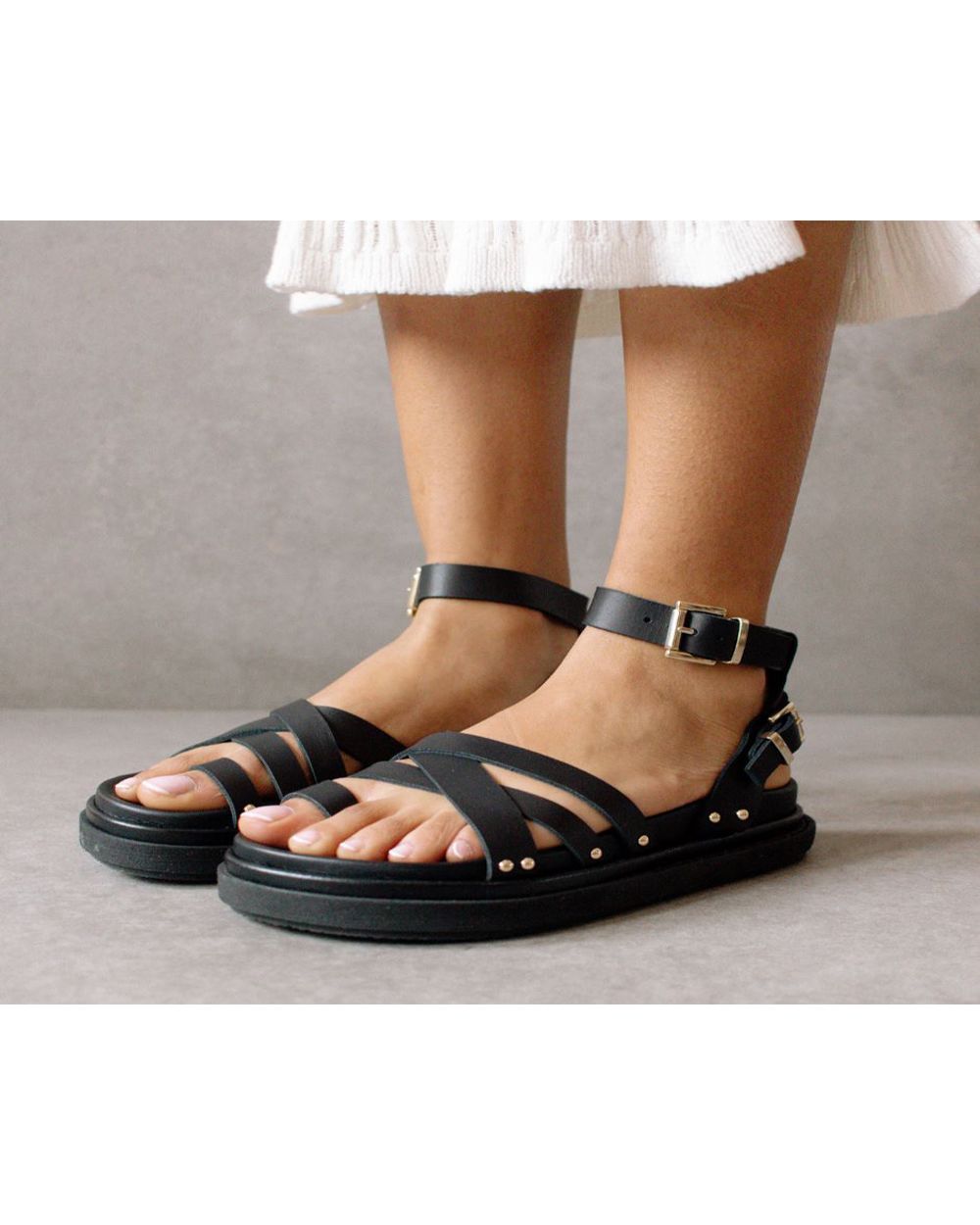 Sandales Alohas Buckle Up pour Black Femme | OAY-03663503