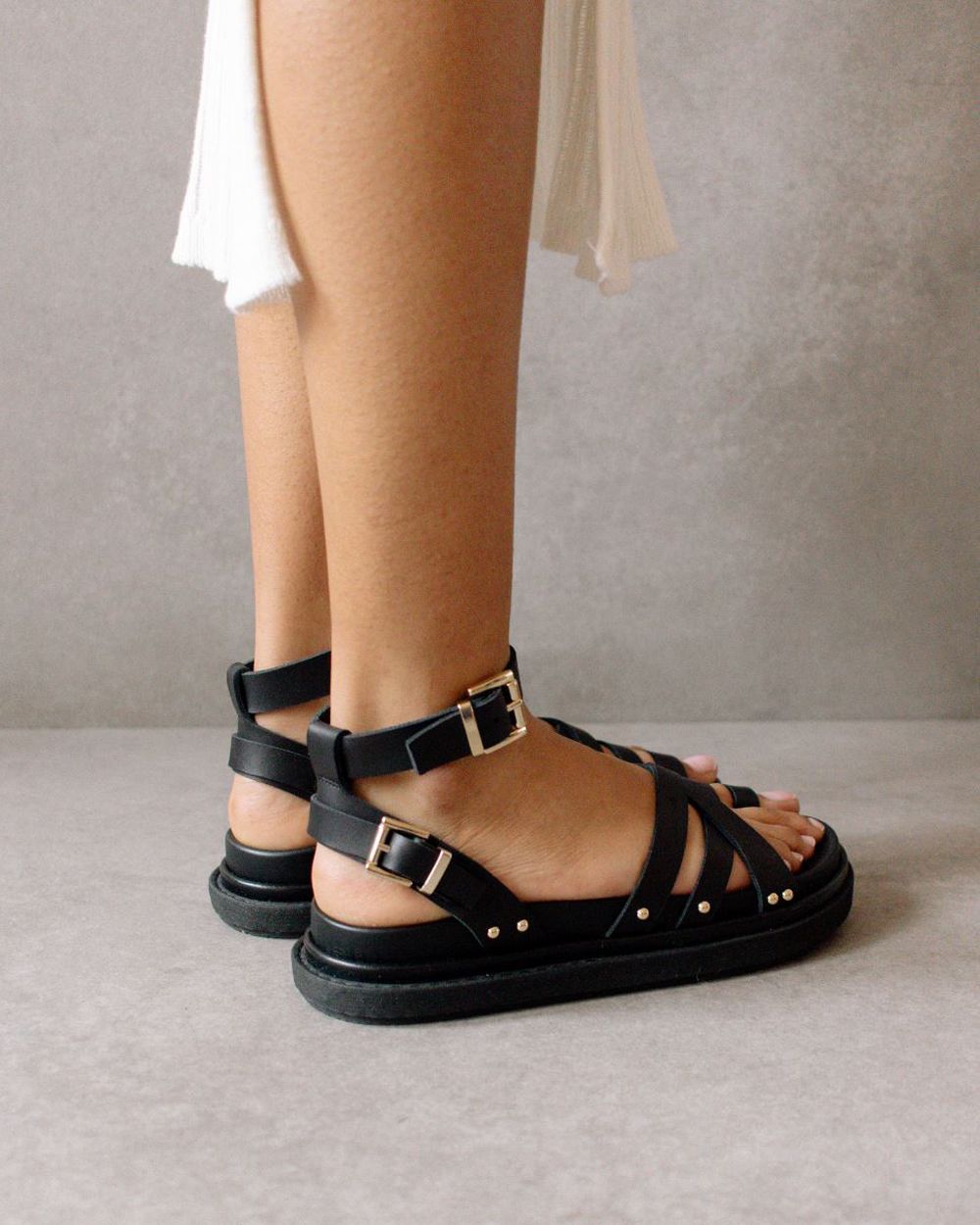 Sandales Alohas Buckle Up pour Black Femme | OAY-03663503