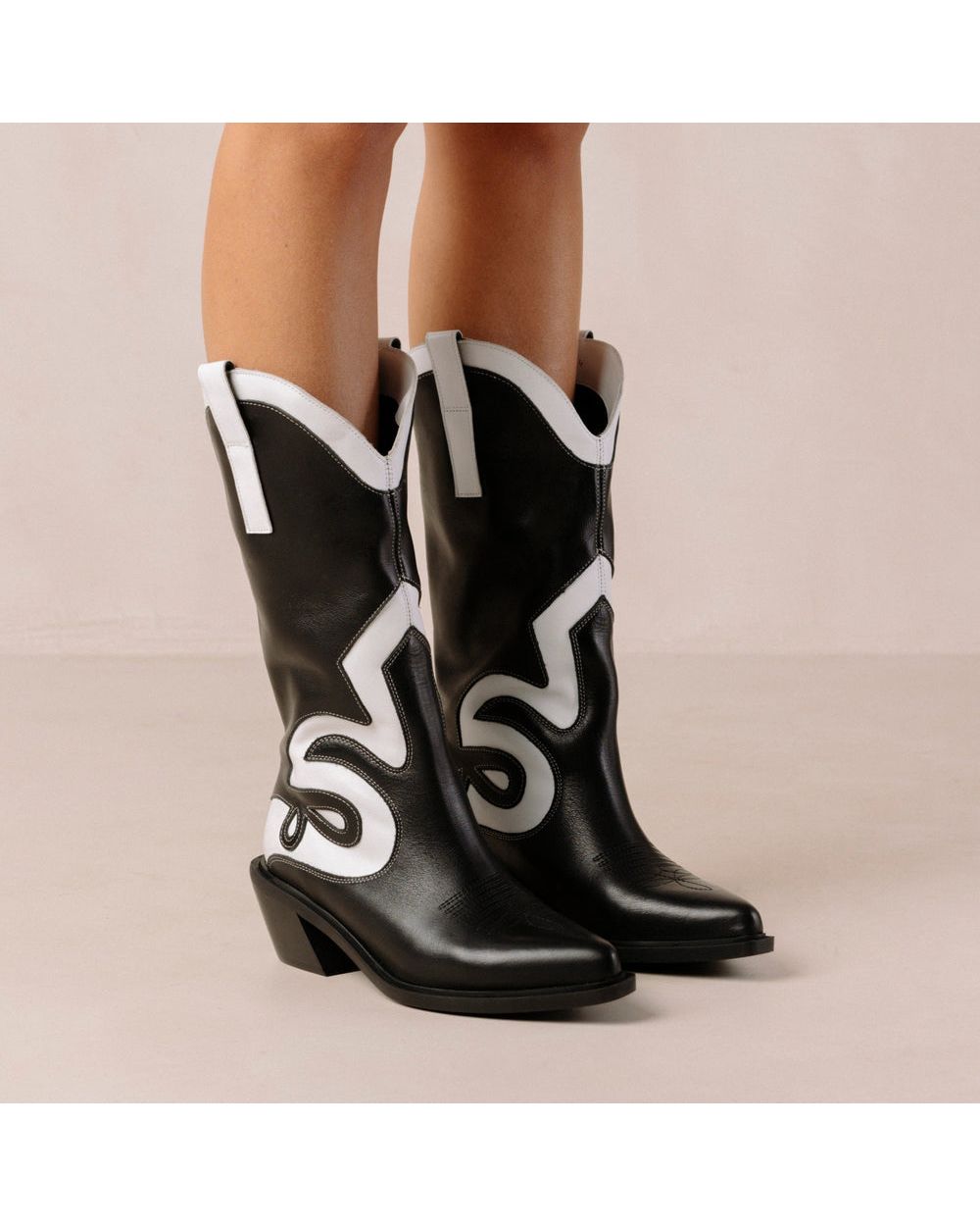 Bottes Alohas Mount Texas pour Black White Femme | QMJ-97696862