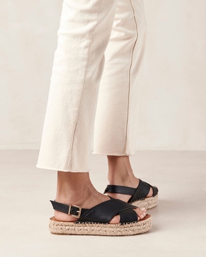 Espadrille Alohas Crossed pour Corn Black Femme | SSM-44829139