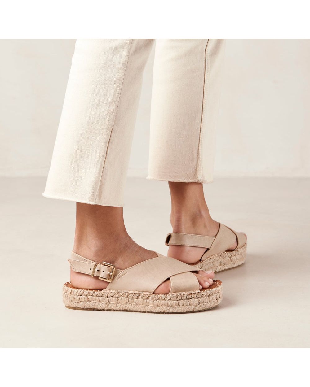 Espadrille Alohas Crossed pour Corn Cream Femme | CJN-23687513