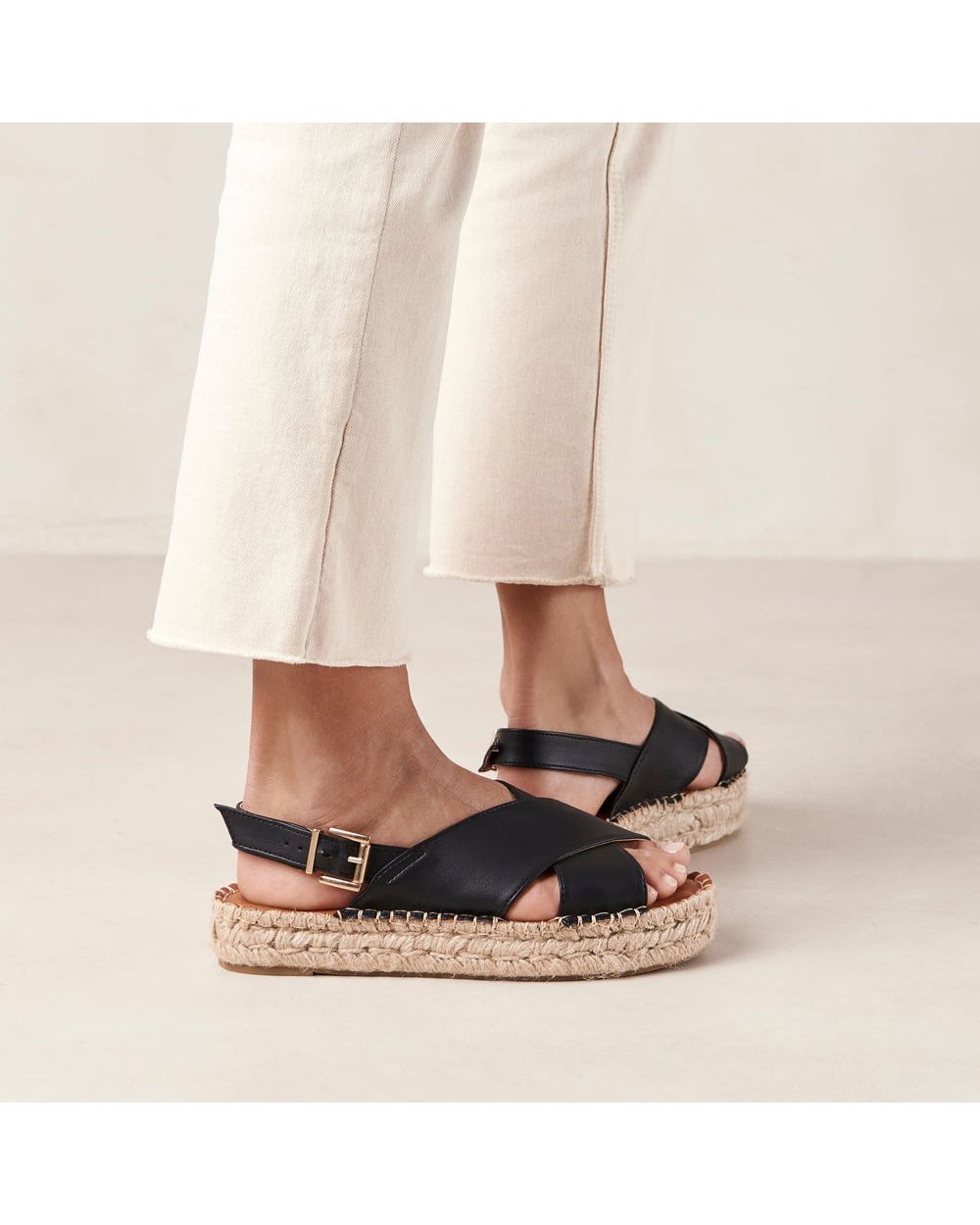 Espadrille Alohas Crossed pour Corn Black Femme | SSM-44829139