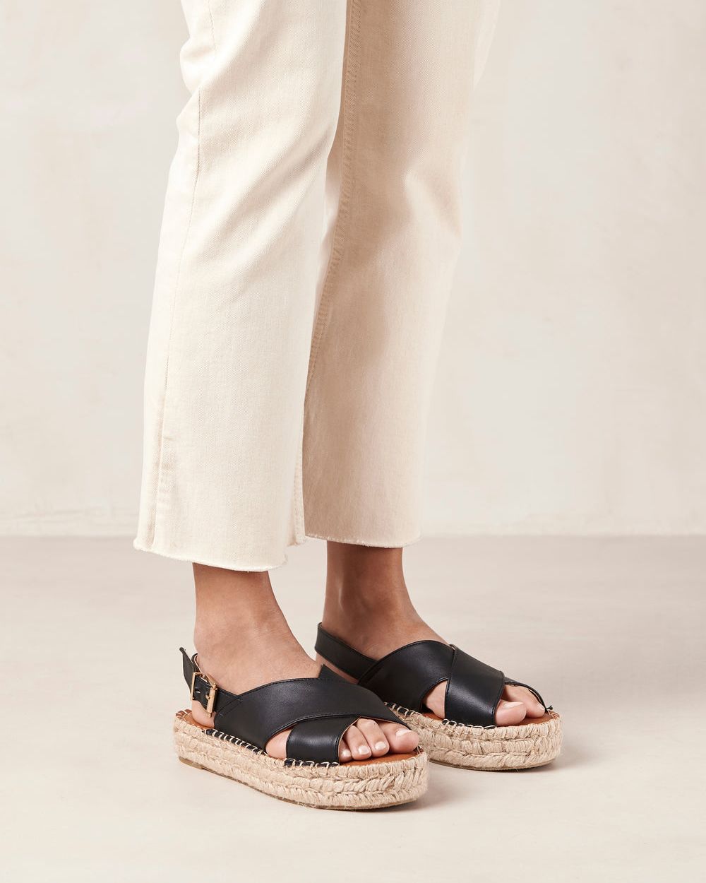 Espadrille Alohas Crossed pour Corn Black Femme | SSM-44829139